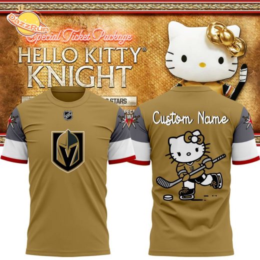 Personalized Vegas Golden Knights x Hello Kitty T-Shirt 2024