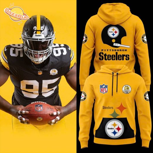 Pittsburgh Steelers 50th Anniversary Throwback Yellow Super Bowl Hoodie