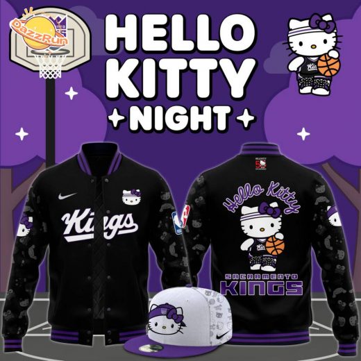 Sacramento Kings 2024 Hello Kitty Night Premium Limited Bomber Jacket