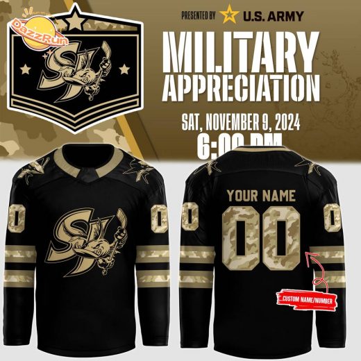 San Jose Sharks Military 2024 Hockey Jersey- Limited Edition