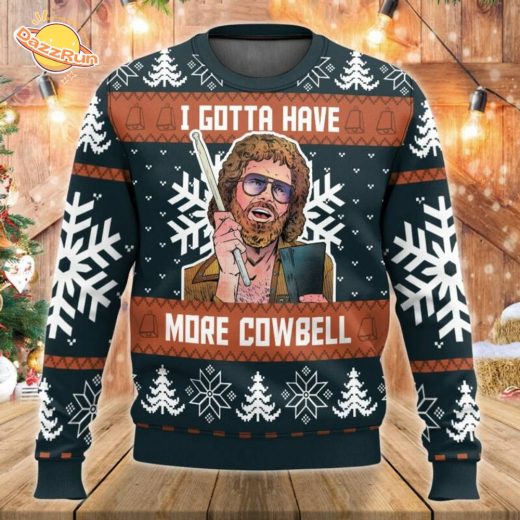 Saturday Night Live Cowbell Christmas Ugly Sweater