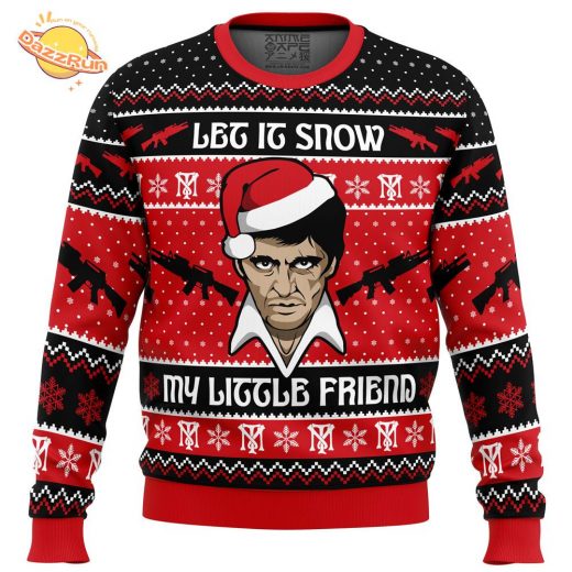 Scarface Let It Snow Ugly Christmas Sweater