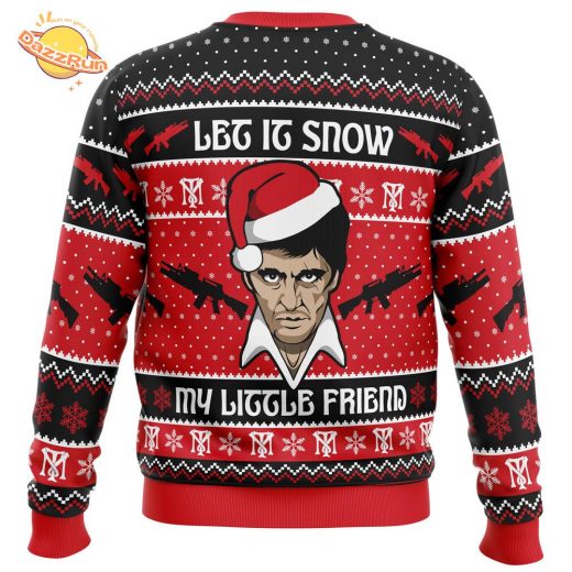 Scarface Let It Snow Ugly Christmas Sweater