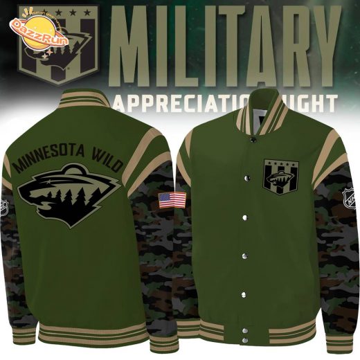 Special Military Appreciation NHL Minnesota Wild Bomber Jacket – 2024 Edition