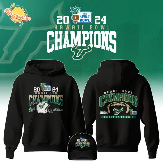 USF Bulls 2024 Bowl Hawaii Champion Hoodie Black Edition