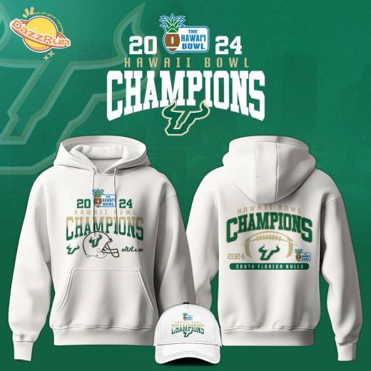 USF Bulls 2024 Bowl Hawaii Champion Hoodie White Version