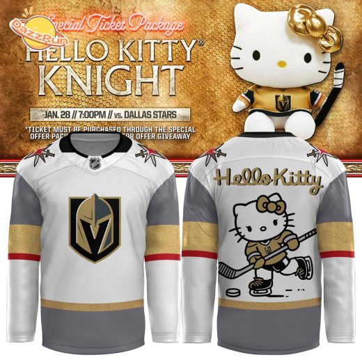 Vegas Golden Knights x Hello Kitty White Jersey 2024