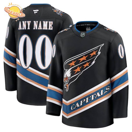 Washington Capitals Fanatics Black Alternate 50th Anniversary Premium Custom Jersey