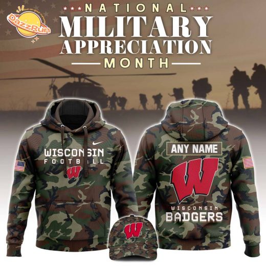 Wisconsin Football 2024 Military Appreciation Club Hoodie