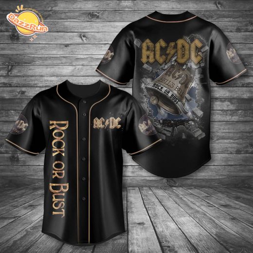 AC/DC Rock or Bust Baseball Jersey – Vintage Rock Style