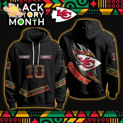 Best Gift for Football Fans: Custom Printed Fleece Hoodie KC Thunder Chiefs Black History Month