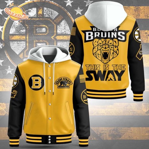 Boston Bruins “This Is The Sway” Hooded Baseball Jacket 2024