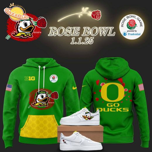 Limited Oregon Ducks x Rose Bowl Game Green Hoodie – 2025 Special Edition