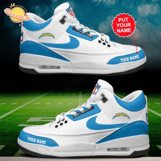 Los Angeles Chargers Air Jordan 3 Shoes Personalized – Custom Football Sneakers