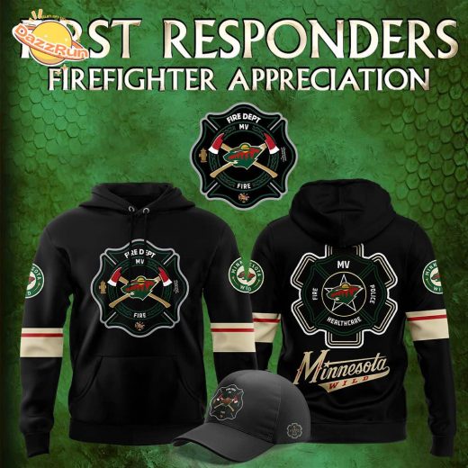 Men’s Nike Minnesota Wild 2024 Firefighter Appreciation Night Premium Pullover Hoodie