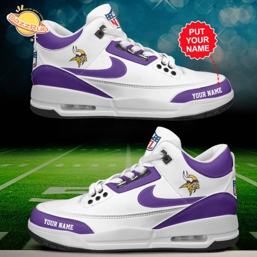 Minnesota Vikings Air Jordan 3 Shoes Personalized – Custom Football Sneakers