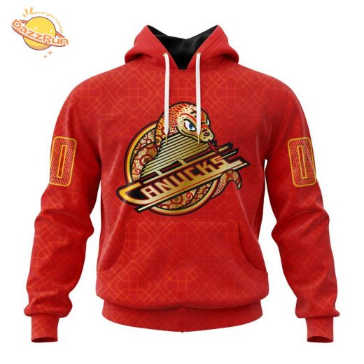 NHL Vancouver Canucks Lunar New Year 2025 Snake Design Hoodie