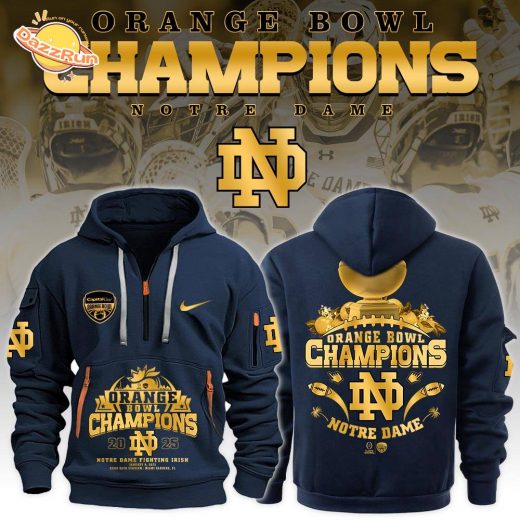 Notre Dame Fighting Irish 2025 Orange Bowl Champions Limited Edition Navy Hoodie