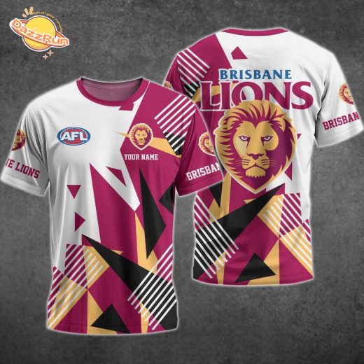 Personalized AFL Brisbane Lions 3D T-shirt – Custom Fan Apparel