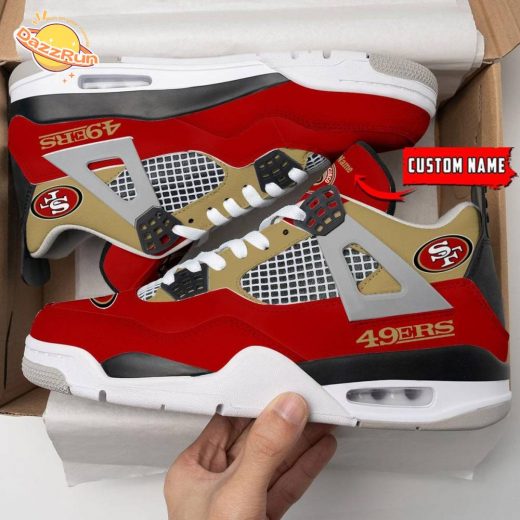 San Francisco 49ers Air Jordan 4 Sneaker – Custom Team Shoes