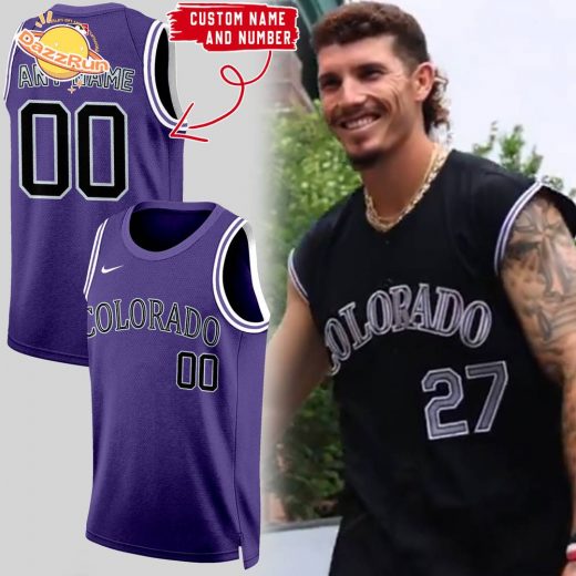 Special New_Colorado Rockies nba jersey purple