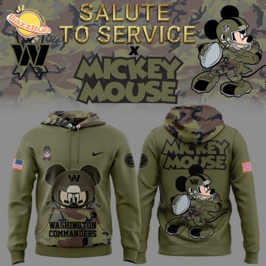 Washington Commanders x Mickey Mouse Veteran Hoodie 2024