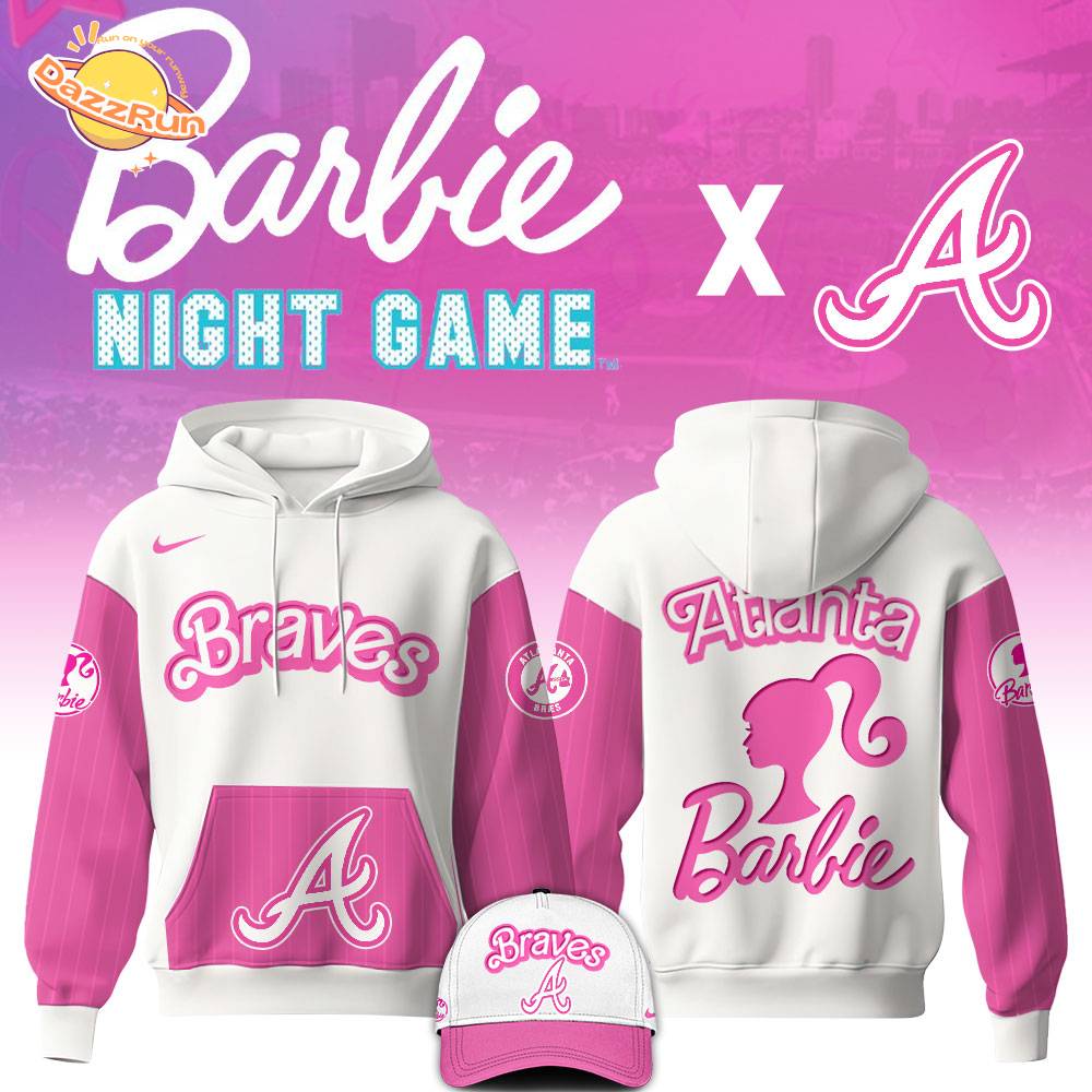 Atlanta Braves MLB x Barbie Night Game Limited Edition Hoodie 2025 Atlanta Braves MLB x Barbie Night Game Limited Edition Hoodie 2025