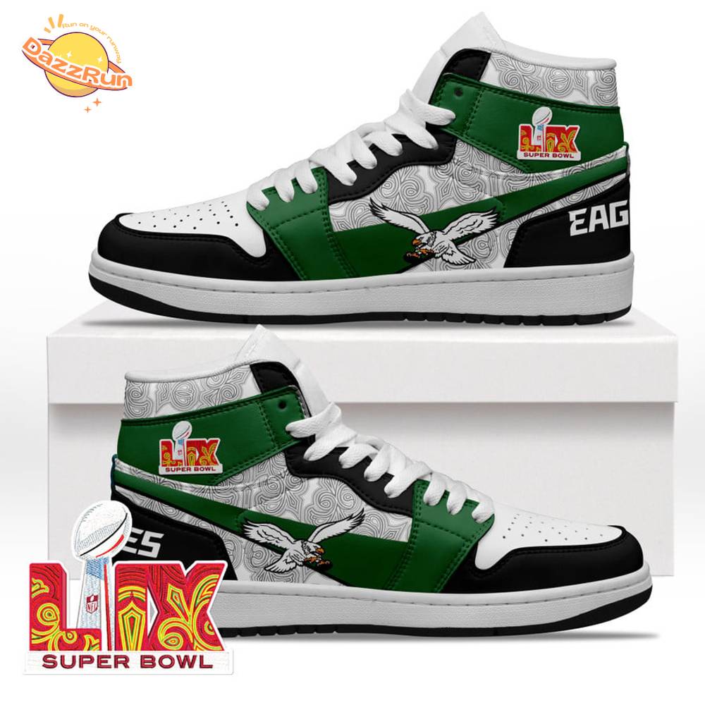 Philadelphia Eagles Super Bowl LIX Kelly Green AJ1 Sneakers Limited Edition Philadelphia Eagles Super Bowl LIX Kelly Green AJ1 Sneakers Limited Edition