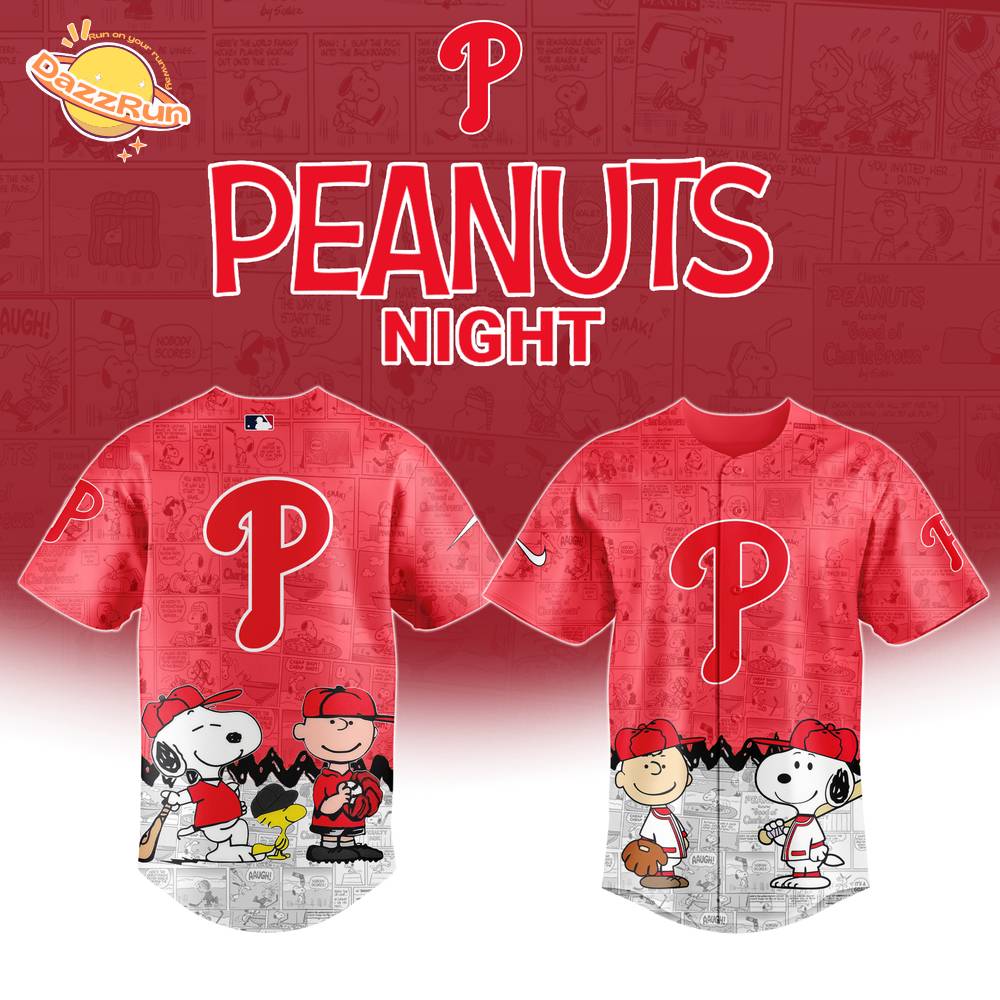 Philadelphia Phillies MLB x 75th Anniversary of Peanuts Limited Edition Baseball Jersey 2025 Philadelphia Phillies MLB x 75th Anniversary of Peanuts Limited Edition Baseball Jersey 2025
