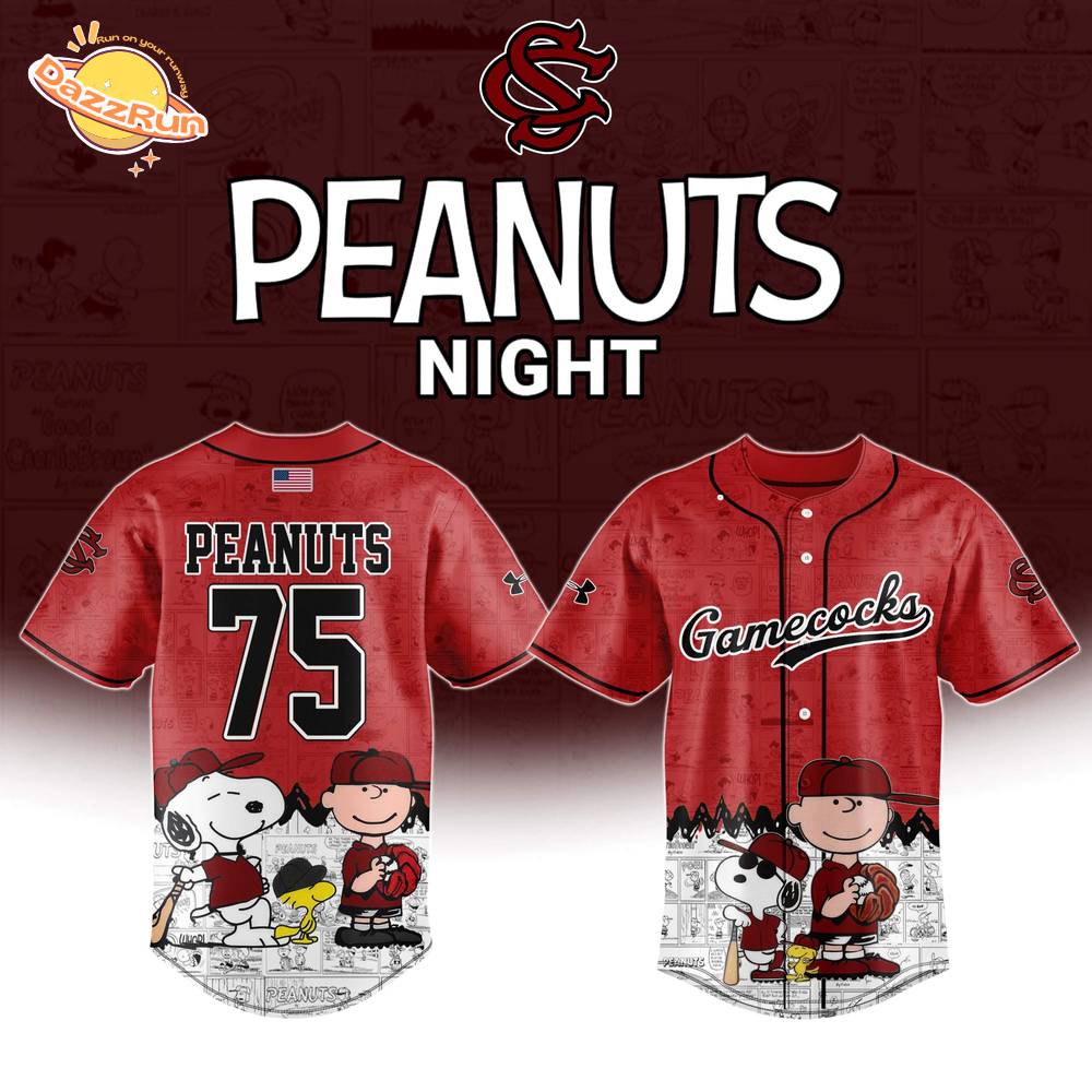 South Carolina Gamecocks x Peanuts Night Jersey "Celebrating the 75th Anniversary of Peanuts" Limited Edition South Carolina Gamecocks x Peanuts Night Jersey "Celebrating the 75th Anniversary of Peanuts" Limited Edition