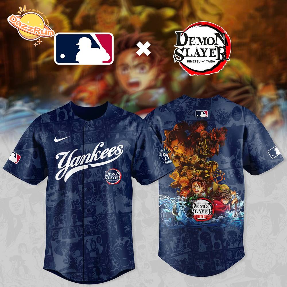 Demon Slayer X New York Yankees Limited 2025 Comic Style Blue Baseball Jersey Demon Slayer X New York Yankees Limited 2025 Comic Style Blue Baseball Jersey