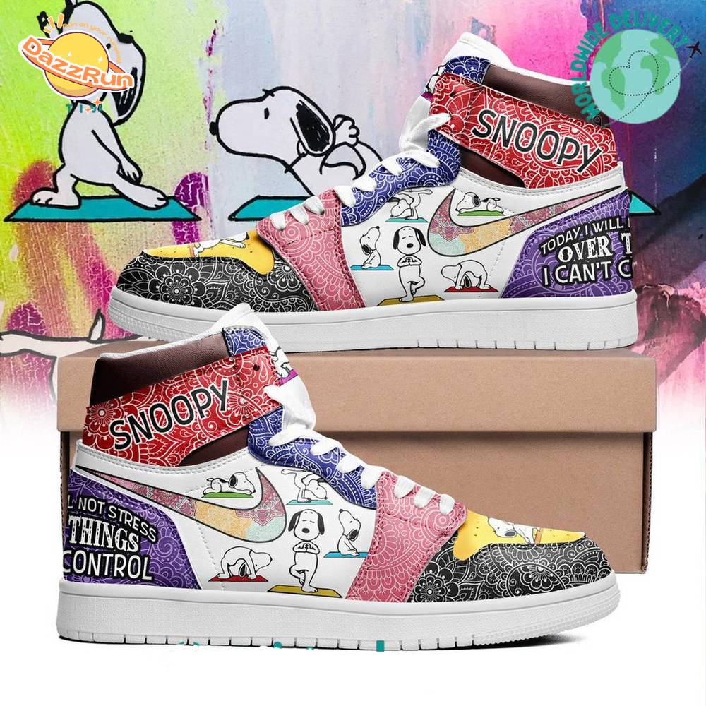 Snoopy Sneaker today i will not stress over the thing can not control Personalized AJ1 Shoes For Men And Women Snoopy Sneaker today i will not stress over the thing can not control Personalized AJ1 Shoes For Men And Women
