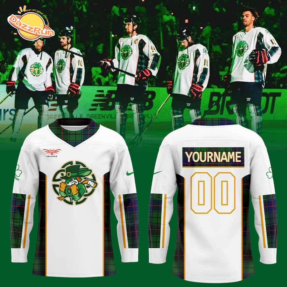 Greenville Swamp Rabbits St. Patrick’s Day Uniform Custom Name, Number For Fans Hockey Jersey Greenville Swamp Rabbits St. Patrick’s Day Uniform Custom Name, Number For Fans Hockey Jersey