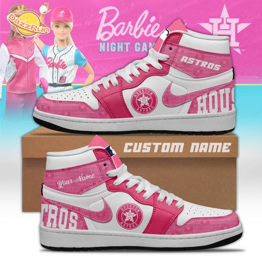 Houston Astros Team Official Pink Barbie Air Jordan 1 Custom Shoes 2025