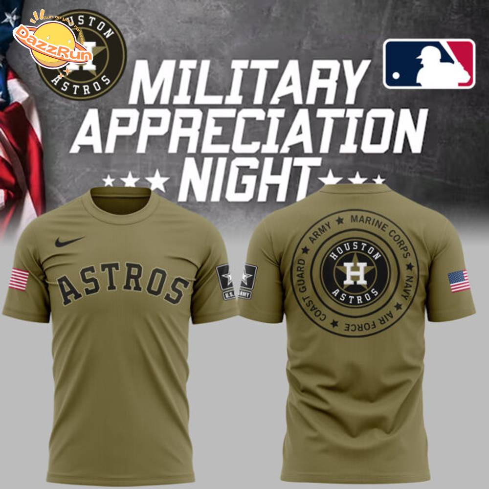 Houston Astros x Military Appreciation Night 2025 Tshirt Limited Edition Houston Astros x Military Appreciation Night 2025 Tshirt Limited Edition