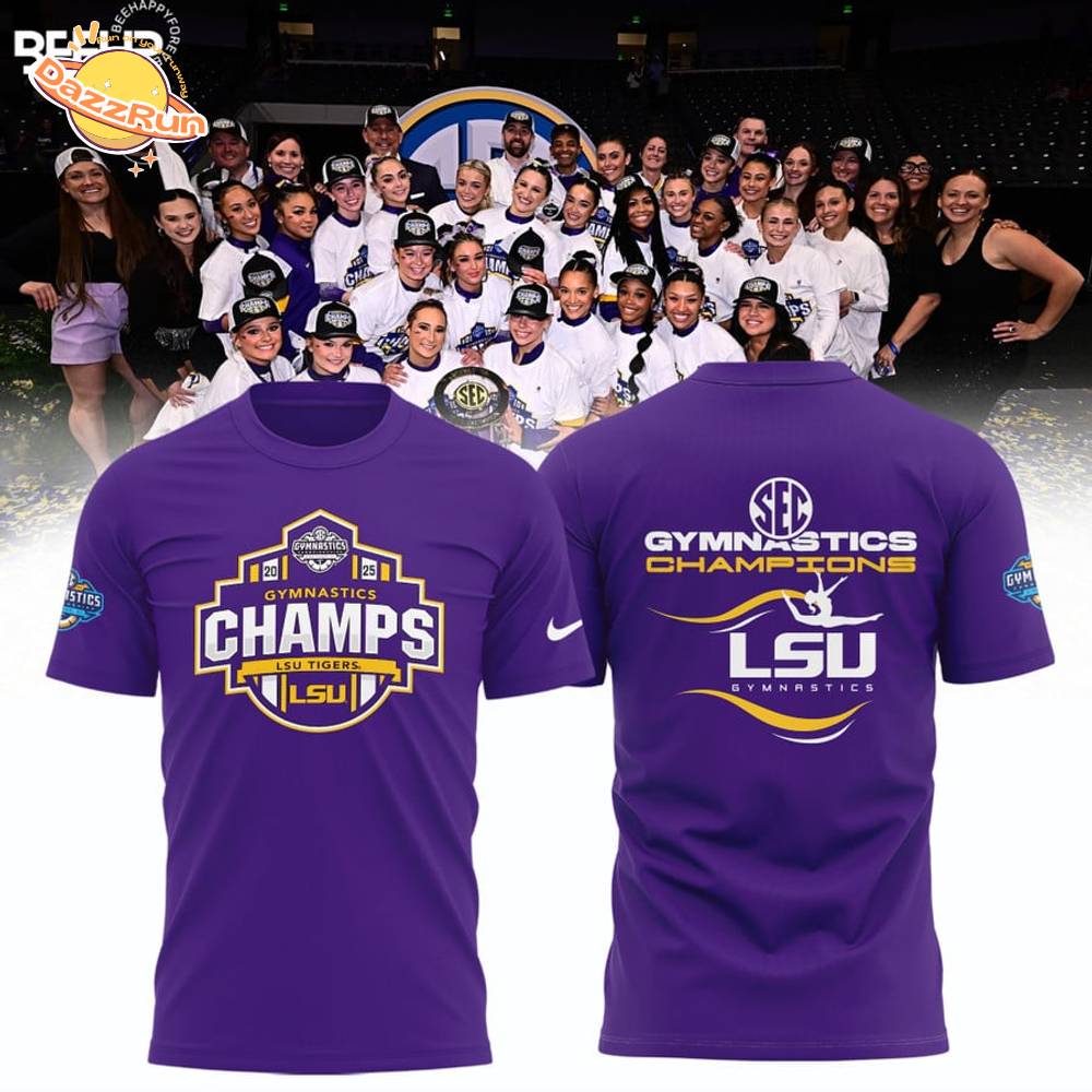 LSU Tigers 2025 SEC Women's Gymnastics Champions Tshirt LSU Tigers 2025 SEC Women's Gymnastics Champions Tshirt