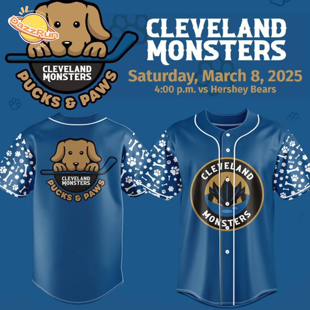 Limited Edition Pucks & Paws clevaland monsters Baseball Jersey 2025 Limited Edition Pucks & Paws clevaland monsters Baseball Jersey 2025