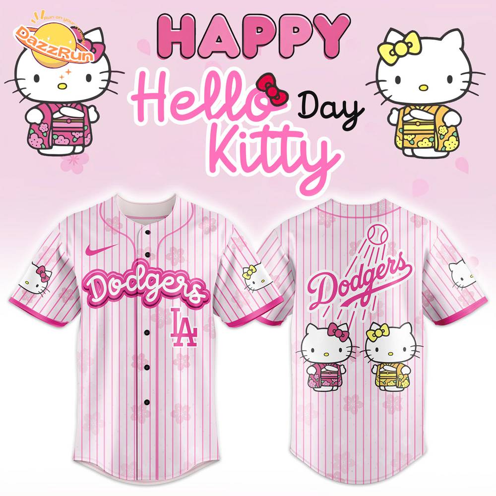 Los Angeles Dodgers X Hello Kitty 2025 Baseball Jersey | Pink Los Angeles Dodgers X Hello Kitty 2025 Baseball Jersey | Pink
