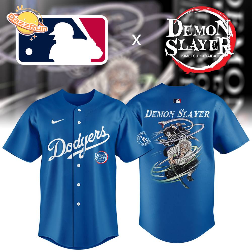 Los Angeles Dodgers x Demon Slayer Blue Baseball Jersey Nike 2025 Limited Edition Los Angeles Dodgers x Demon Slayer Blue Baseball Jersey Nike 2025 Limited Edition