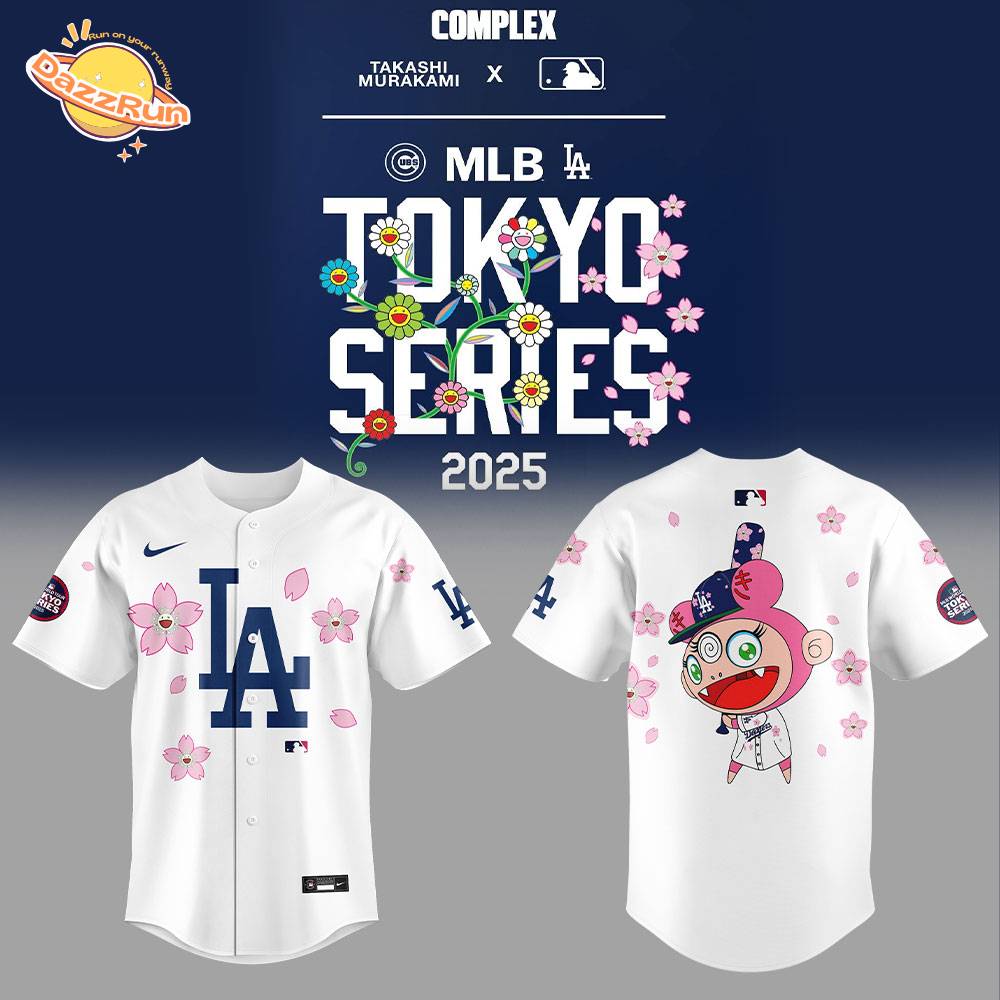 Los Angeles Dodgers x Takashi Murakami MLB World Tour Tokyo Series Blue Baseball Jersey 2025 Los Angeles Dodgers x Takashi Murakami MLB World Tour Tokyo Series Blue Baseball Jersey 2025