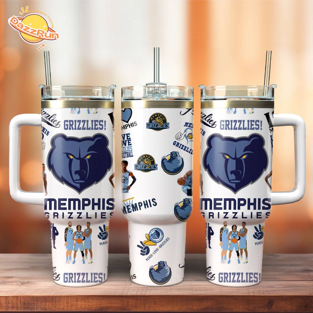 Memphis Grizzlies NBA Stanley Quencher 40oz Tumbler Custom Sports Edition Memphis Grizzlies NBA Stanley Quencher 40oz Tumbler Custom Sports Edition
