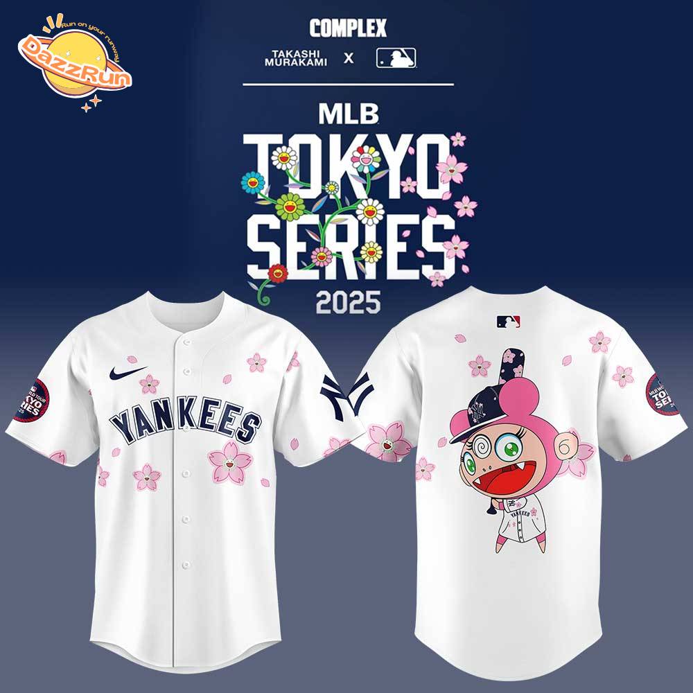 New York Yankees x Takashi Murakami MLB World Tour Tokyo Series White Jersey 2025 New York Yankees x Takashi Murakami MLB World Tour Tokyo Series White Jersey 2025
