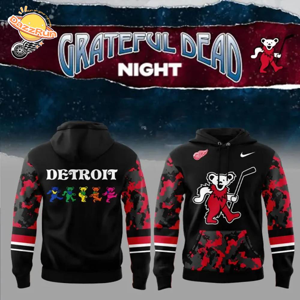 Nike Detroit Red Wings Grateful Dead Night Hoodie Special 2025 Nike Detroit Red Wings Grateful Dead Night Hoodie Special 2025