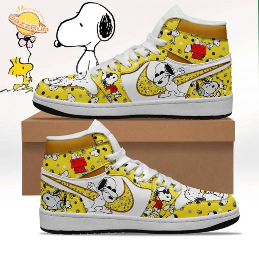 Snoopy AJ1 Sneaker Custom in yellow