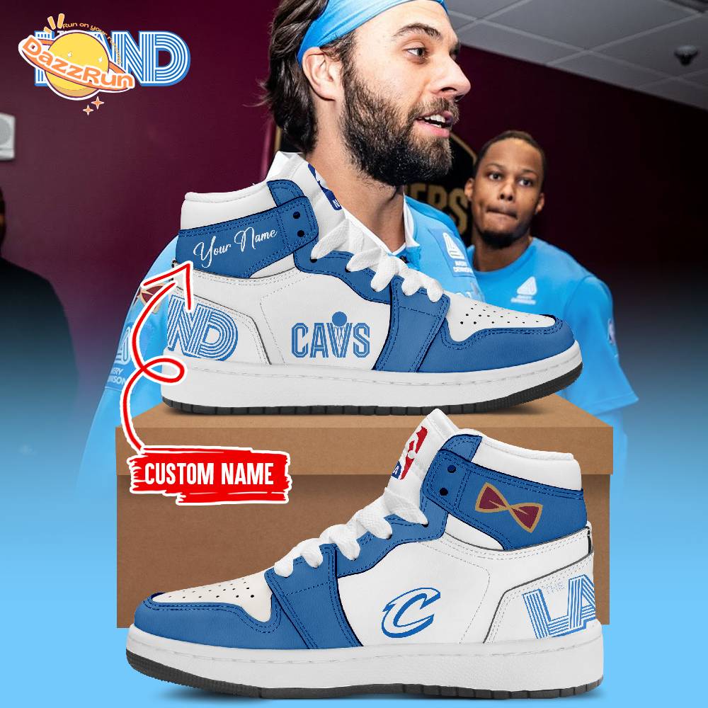 Special Edition custom name Cleveland Cavaliers blue AJ1 Sneakers Special Edition custom name Cleveland Cavaliers blue AJ1 Sneakers