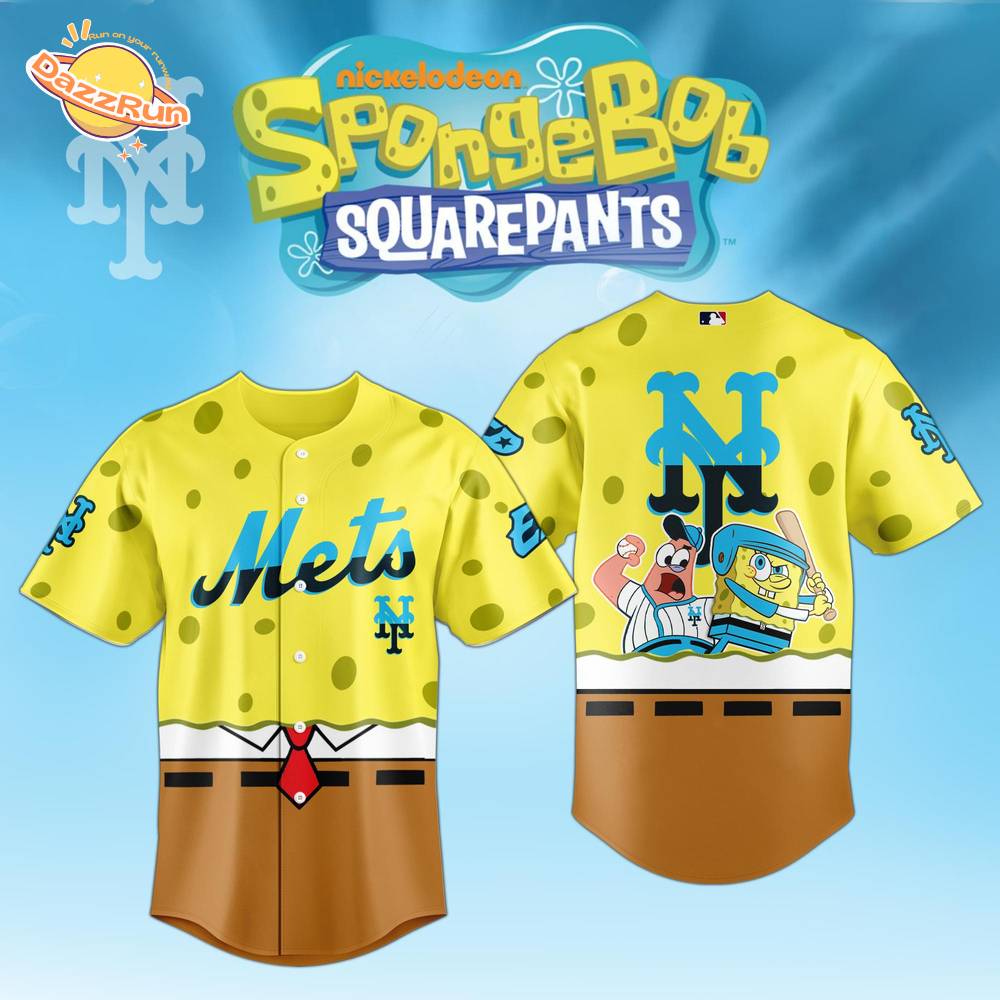 Spongebob x MLB New York Mets Limited Edition baseball Jersey 2025 Spongebob x MLB New York Mets Limited Edition baseball Jersey 2025
