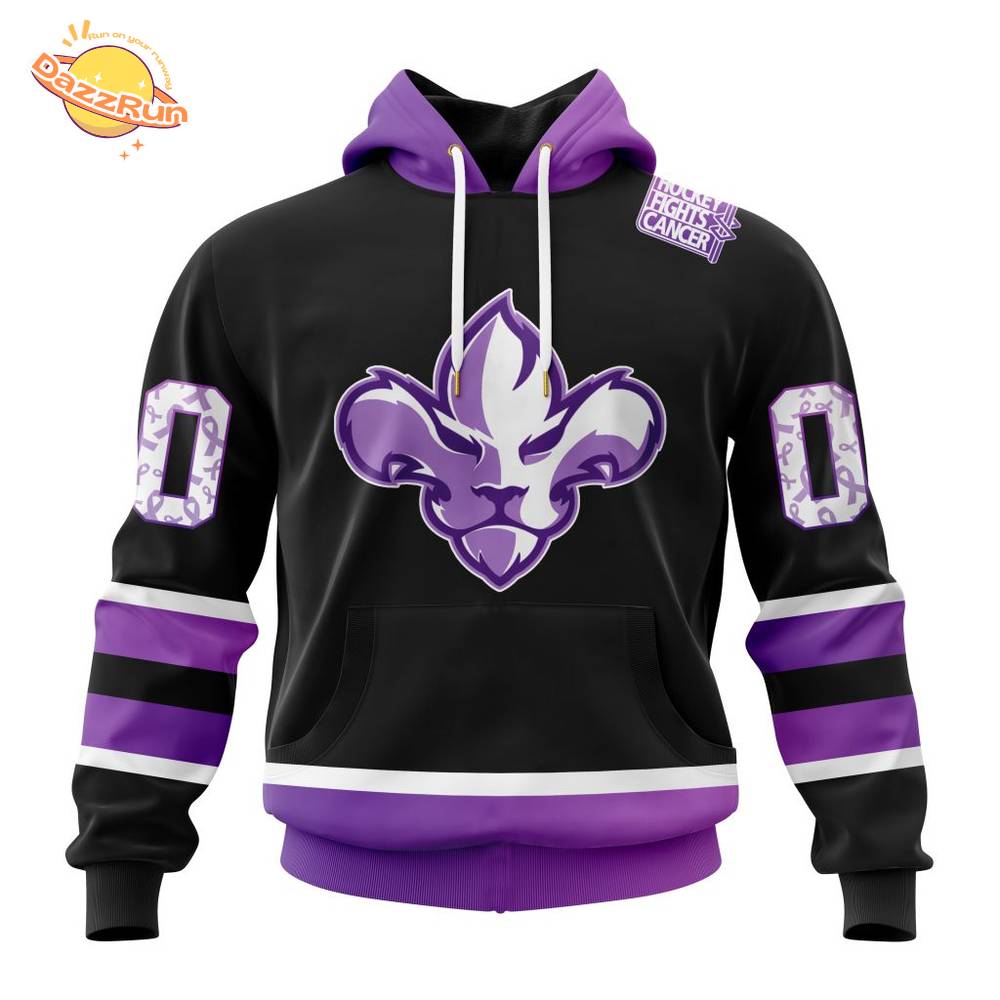 Trois-Rivières Lions Hockey Fights Cancer Charity Edition Hoodie 2025 Trois-Rivières Lions Hockey Fights Cancer Charity Edition Hoodie 2025