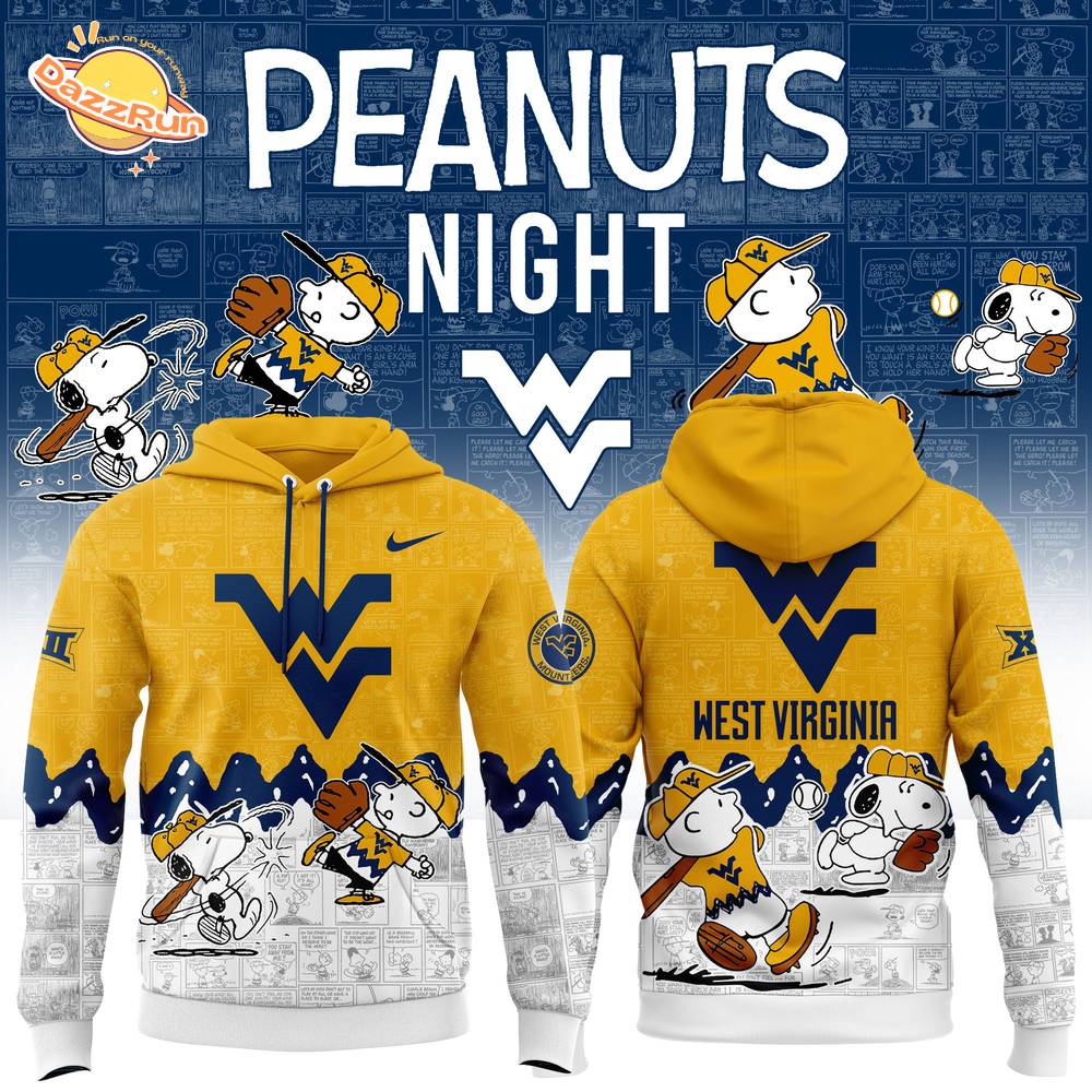 West Virginia Baseball 75th Anniversary of Peanuts Hoodie 2025 West Virginia Baseball 75th Anniversary of Peanuts Hoodie 2025