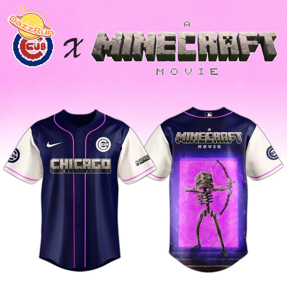 Chicago Cubs MLB x SKELETON A MINECRAFT MOVIE Night Jersey Editions Limited Chicago Cubs MLB x SKELETON A MINECRAFT MOVIE Night Jersey Editions Limited