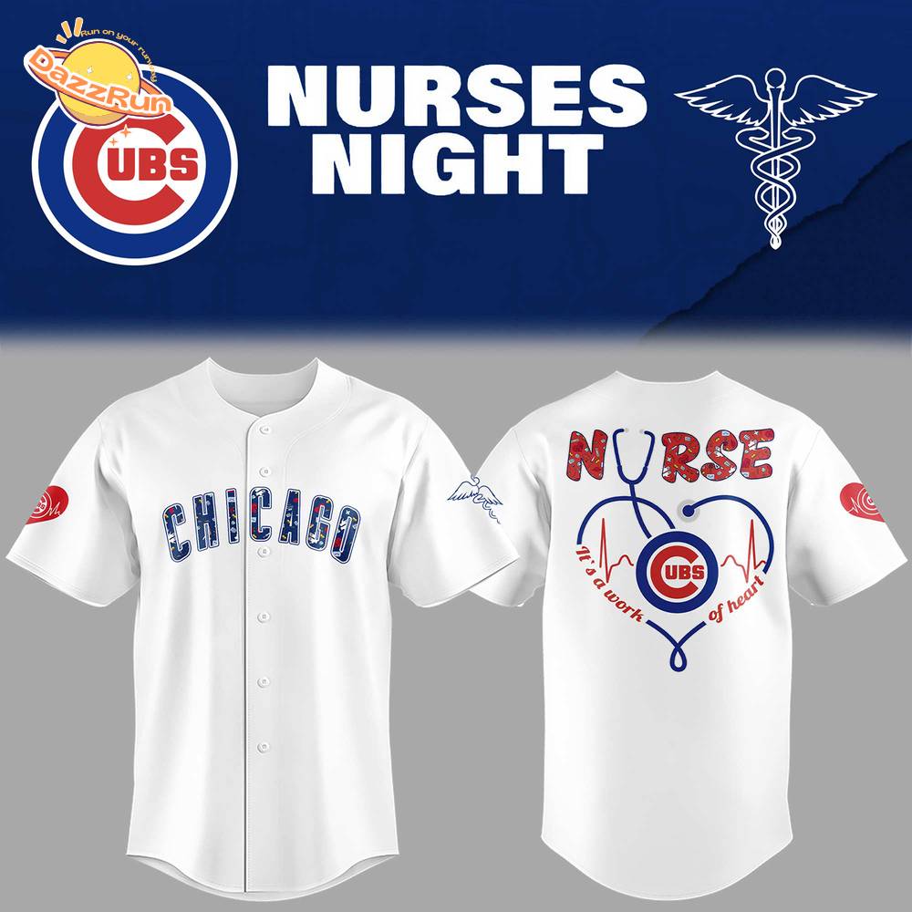 Chicago Cubs NURSES It's A Work Of Heart Baseball Jersey Chicago Cubs NURSES It's A Work Of Heart Baseball Jersey